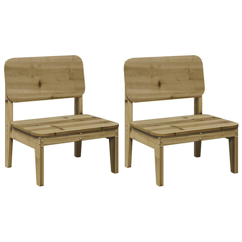Garden Chairs 2 Pcs 60X52.5X72 Cm, Natural Impregnated