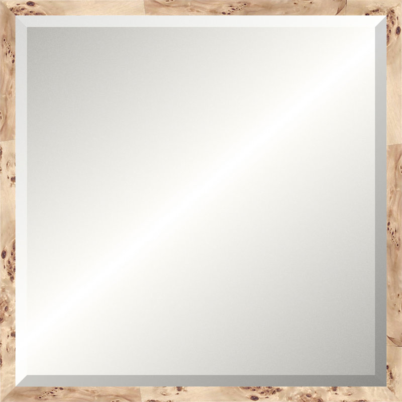 Blonde Burl Mirror, Small Square