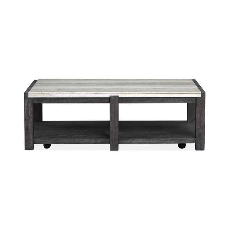 Wilmot Rectangular Cocktail Table With Casters, Black