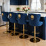 Swivel Upholstered Adjustable Counter Stool With Tufted Backs Set of 4