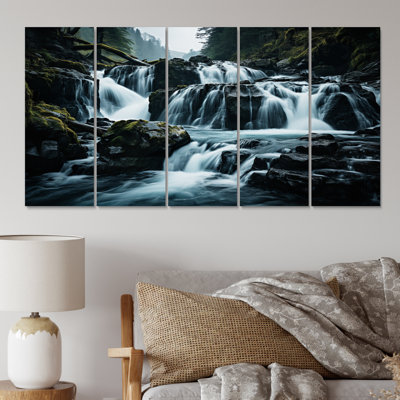 Waterfall Eternal Cascade II - Landscapes Canvas Print - 5 Equal Panels