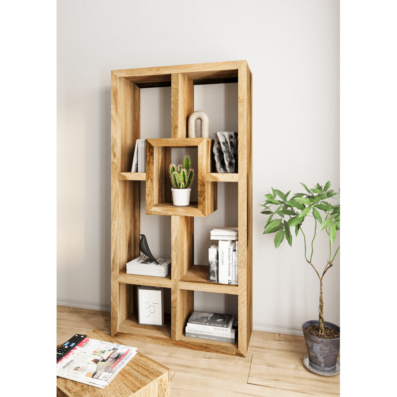 Beatrix 178cm H x 90cm W Solid Wood Etagere Bookcase
