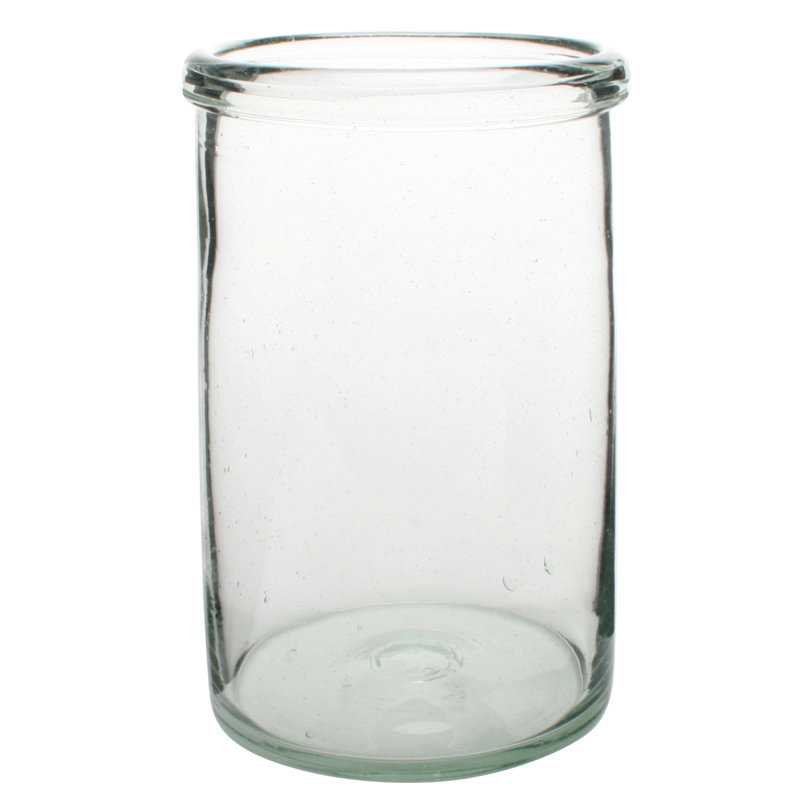 Vase de table en verre recyclé, H 12 po x l 9 po x P 9 po