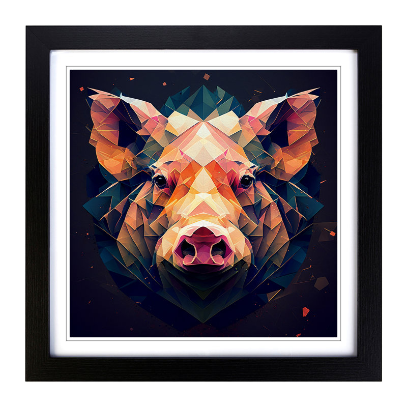 Pig Abstract Art No.1 - Framed Print