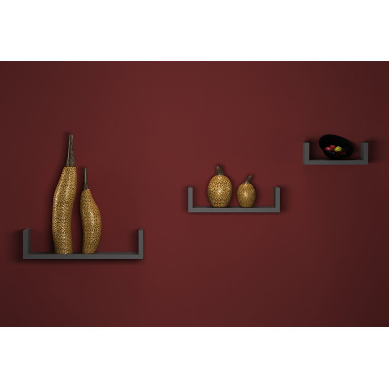 Summitville 3 Piece Floating Shelf, Grey