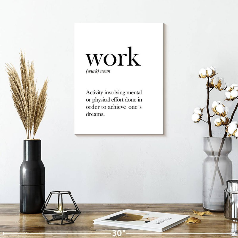 " Work Definition " Print, 15" H x 12" W x 1.25" D