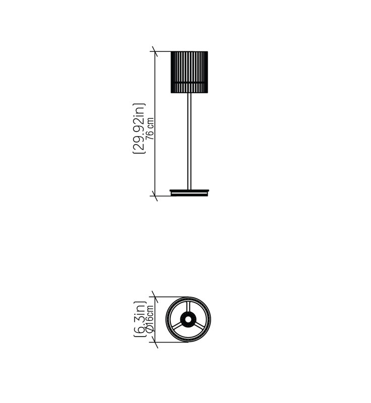 Lampe de table en panneau de fibres à densité moyenne Living Hinges, H 29,92 po x l 6,3 po x P 6,3 po, Blanc organique