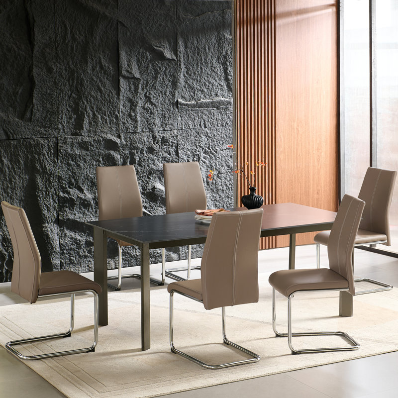 46cm H Upholstered Metal Cantilever Chair, Lattle