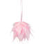 Ornement de Noël boule de plumes avec perles - 4,25 po - rose et blanc