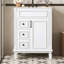 Meuble-lavabo de style français 24 po | Lavabo en céramique et rangement à 2 tiroirs | Idée cadeau