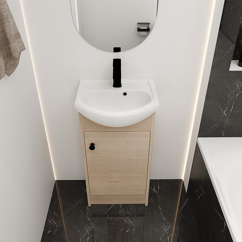 Petit meuble-lavabo autoportant de 18 pouces avec meuble-lavabo et lavabo