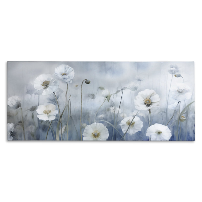 Art mural sur toile Poppies Meadow, design par Irene Weisz, H 10 po x l 24 po