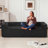 92" W Mid-Century Modern Corduroy Upholstered Compression Sofa  With Cup Holders and Side Pockets No Assembly Required-1691571532