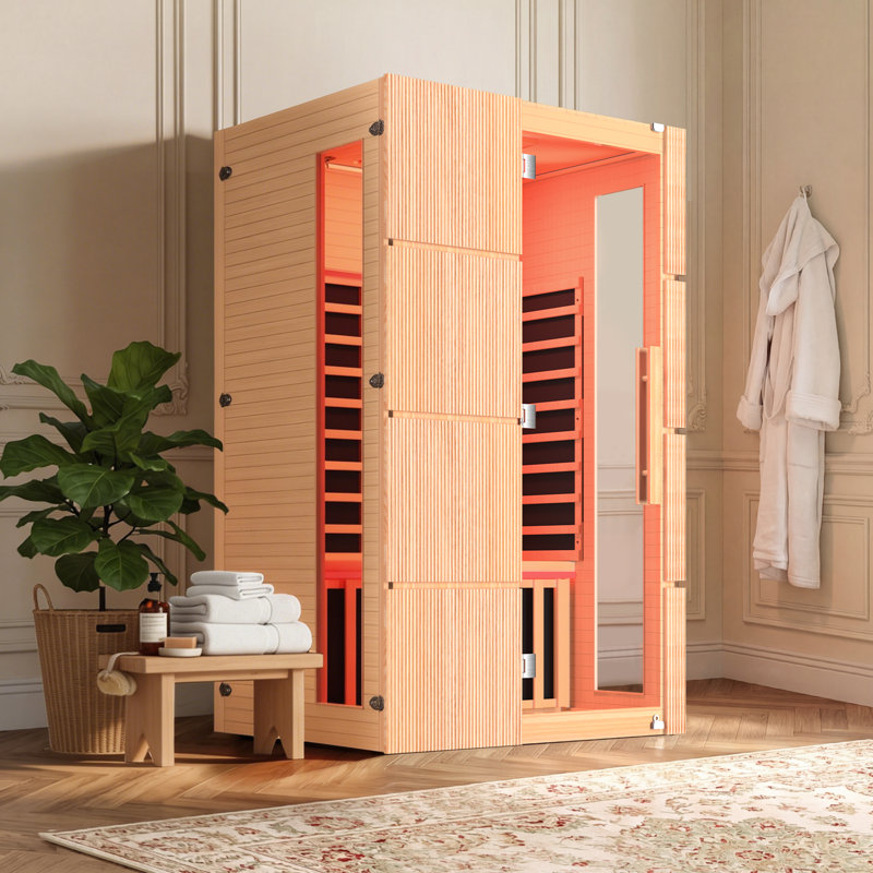 Erommy 2-Person Indoor Sauna, Home Far Infrared Sauna With Chromotherapy Lighting, Red Light Beauty Therapy, 6 Carbon Heaters And Bluetooth Speaker