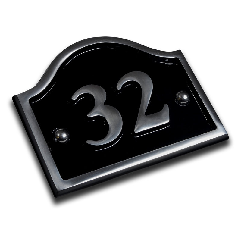 Jaclynn 11.5cm H Reflective Metal House Number, 32