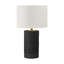 Lighting, H 24 po, lampe de table, résine noire, abat-jour ivoire / crème, contemporain