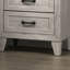 Mobilier de chambre à coucher 3 pièces avec grand lit au fini blanc délavé et 2 tablettes de chevet-294430146