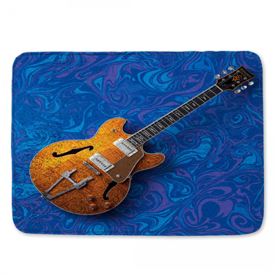 Orange Electric Guitar Bath Mat