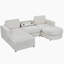 Canapé d'angle en forme de U 102,4 x 63,4 x 34,3 pouces, en chenille beige, avec pouf de rangement intégré.