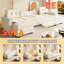 104.7" Full-Size Convertible Sofa Bed Pull-Out Sleeper Sofa U-Shaped Sofa & Chaise with Removable Armrest And USB Port-1696054931