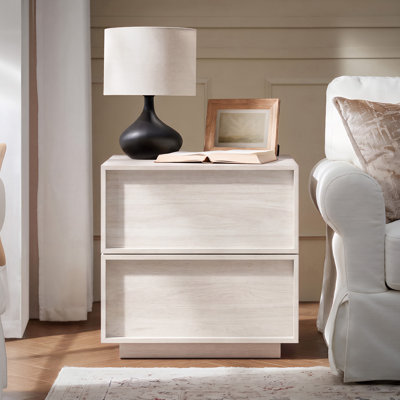 18. 9"W Wooden Nightstand with 2 Drawers
