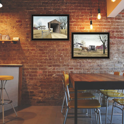 «Trendy Decor» 4U, vignette Miller's Creek Bridge, Going To Market, art mural noir encadré pour le salon, impression d'art mural pour la chambre à coucher par Billy Jacobs