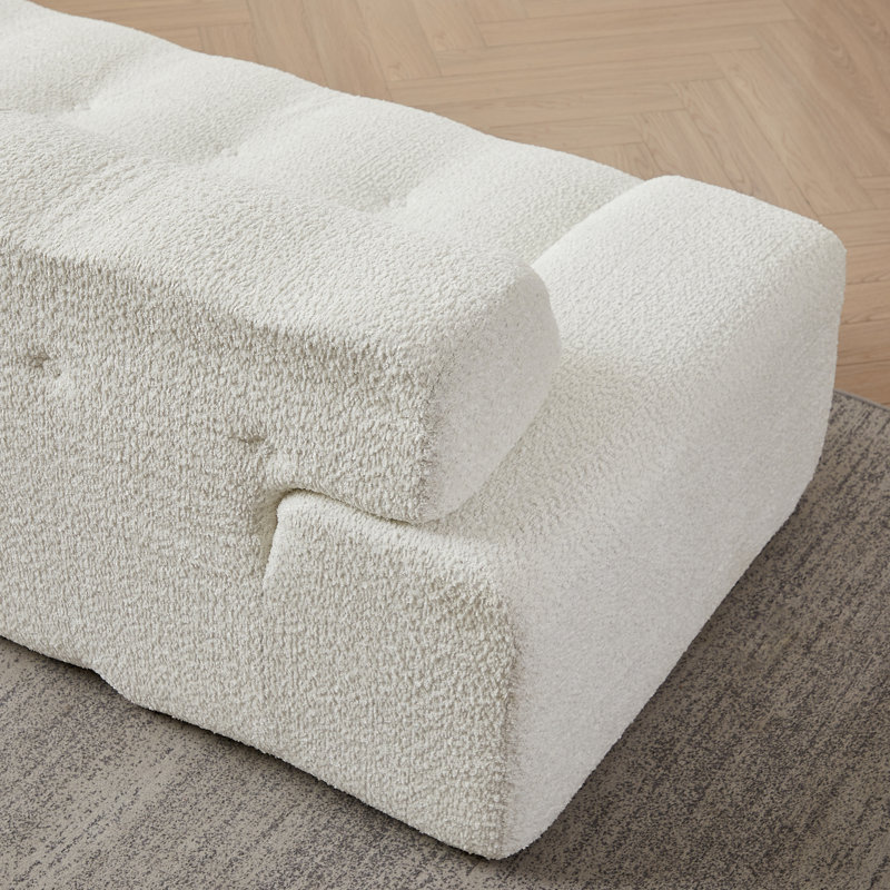 Canapés élégants en chenille, design minimaliste, blanc neige, centre de détente