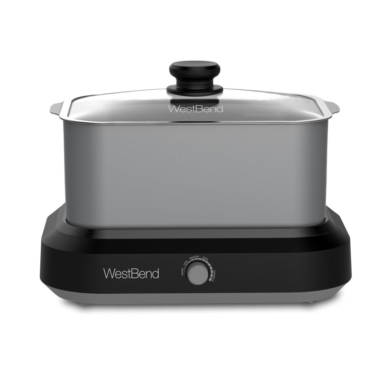 West Bend Versatility Slow Cooker, 5 Qt. Capacity, Silver