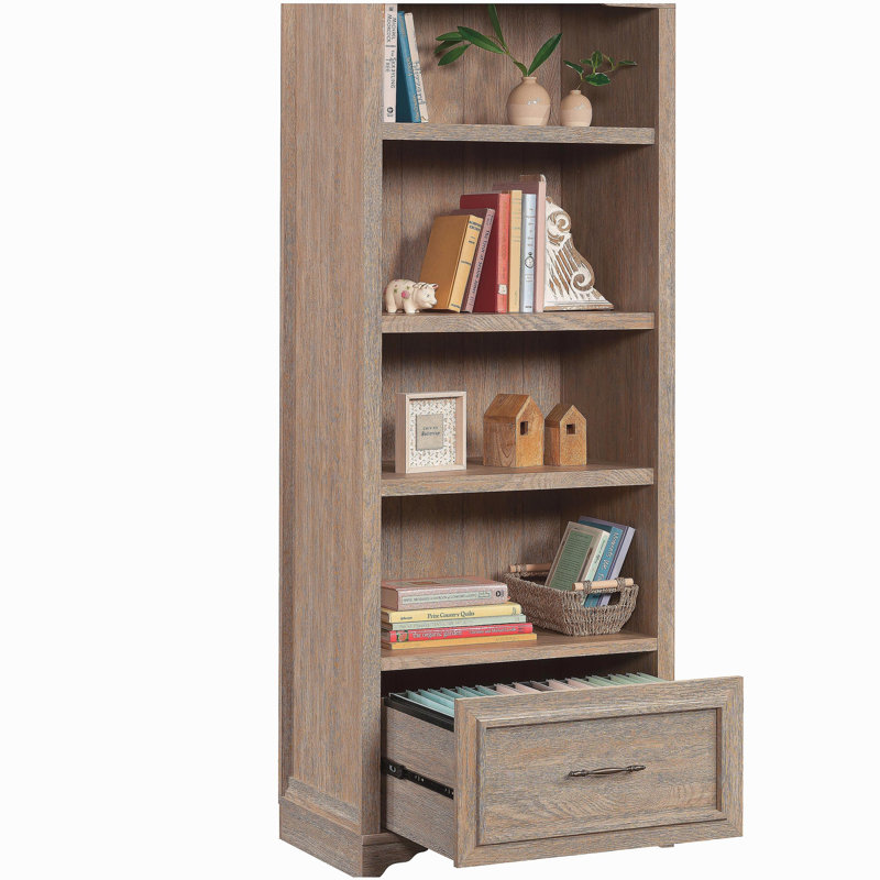 Bibliothèque avec tiroir, finition brune