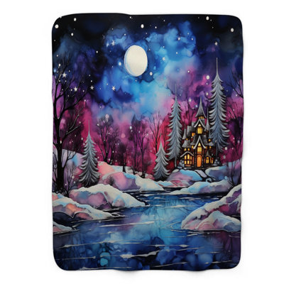 Couverture en sherpa d'hiver 1 pièce