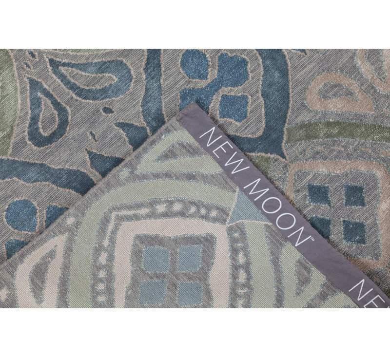 Bali Geometric Area Rug in Blue, Rectangle 10' x 14'