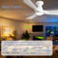 Ventilateur de plafond encastré à profil bas, blanc, 3 pales, 42 pouces, avec éclairage et télécommande ; ventilateur intérieur/extérieur à intensité variable avec télécommande et moteur CC silencieux et minuterie.-750143512-750143513-750143517