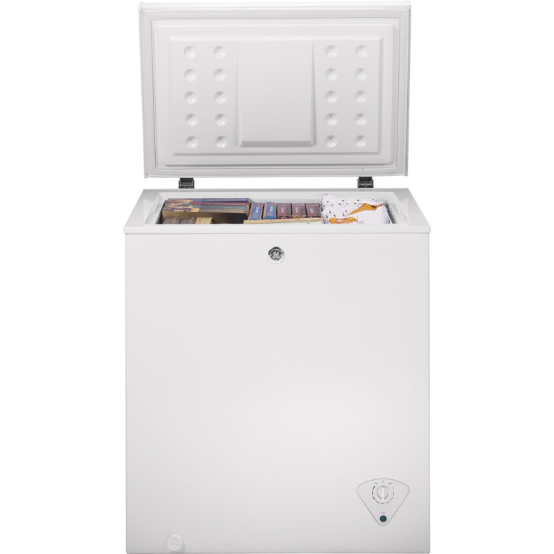 Compact White Stainless Steel Manual Defrost Chest Freezer