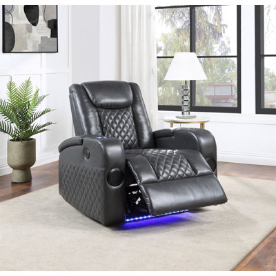 Fauteuil inclinable électrique en cuir Alair gris foncé Aire
