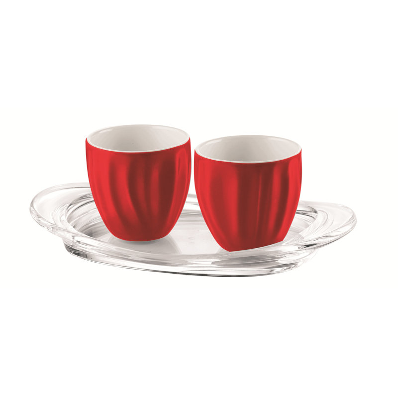 Grande tasse à café 3 pièces, Rouge