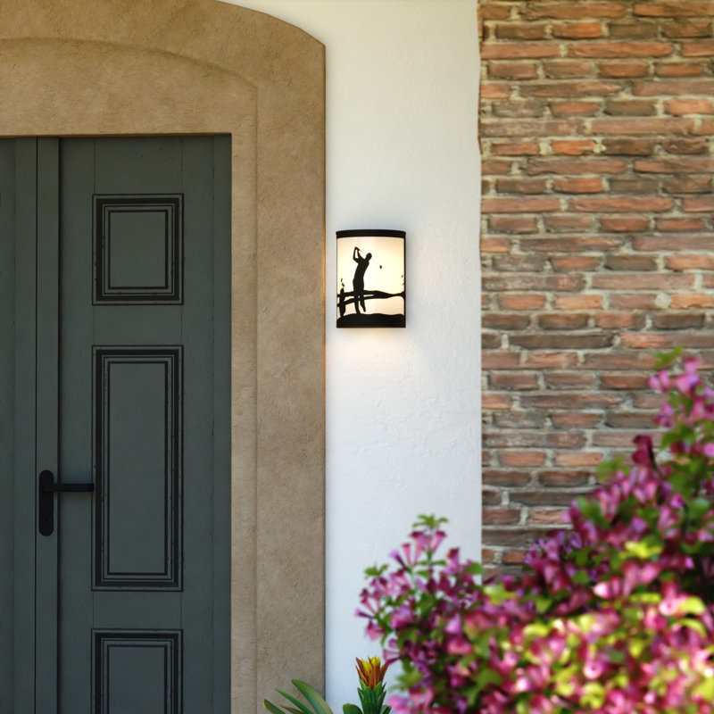 Homar 1 - Light Dimmable Cabin Lodge Flush Mount Wall Light, Golf