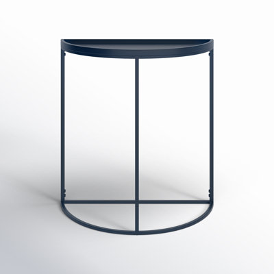 Carnelian 28'' Wood and Metal Half-Circle Console Table