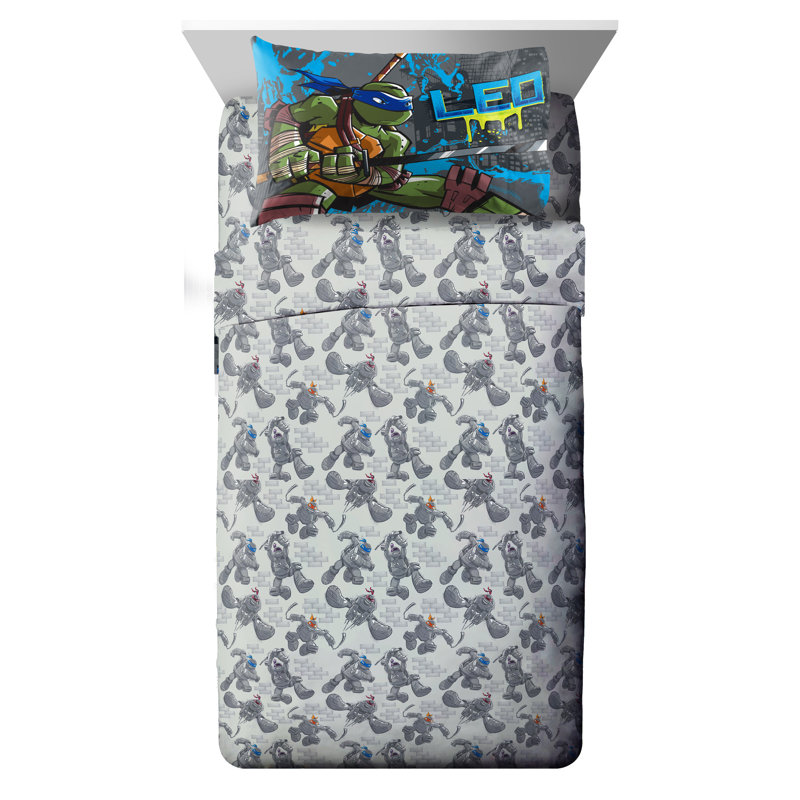 Teenage mutant ninja turtles croix hachure twin 3 pièces ensemble de feuilles Nickelodeon