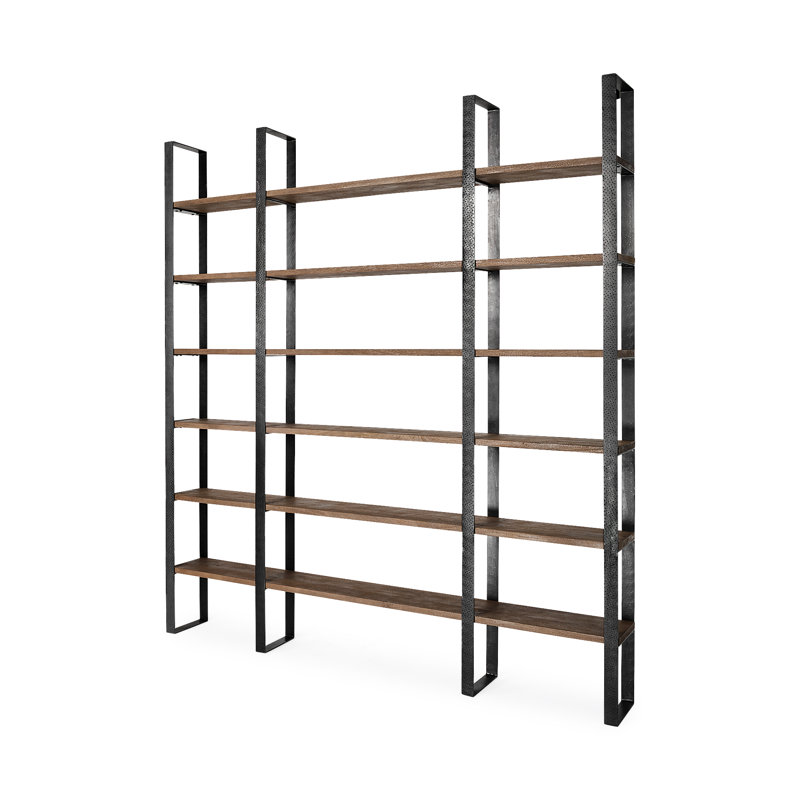 Tauton II 90" Bookcase, Black/Dark Brown
