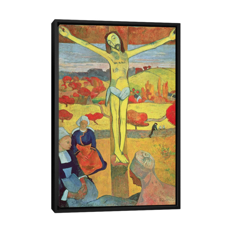 « yellow christ, 1889 », reproduction sur toile, H 26 po x l 18 po x P 1,5 po, Toile avec cadre noir