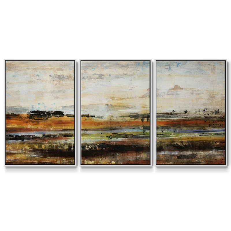 Histoire - Toile encadrée multi-pièces, Blanc, H 36 po x l 75 po x P 2 po