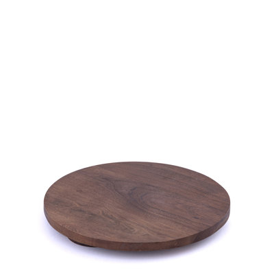 Plateau rond en bois d'acacia brun