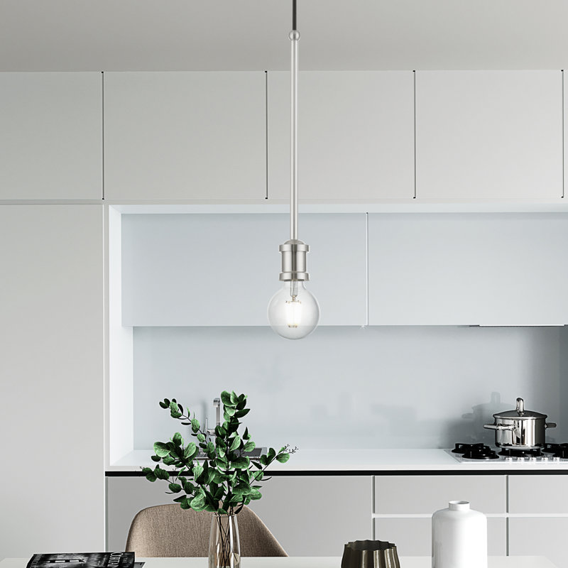 Luminaire suspendu sphérique 1 lumière Grogan, Nickel brossé