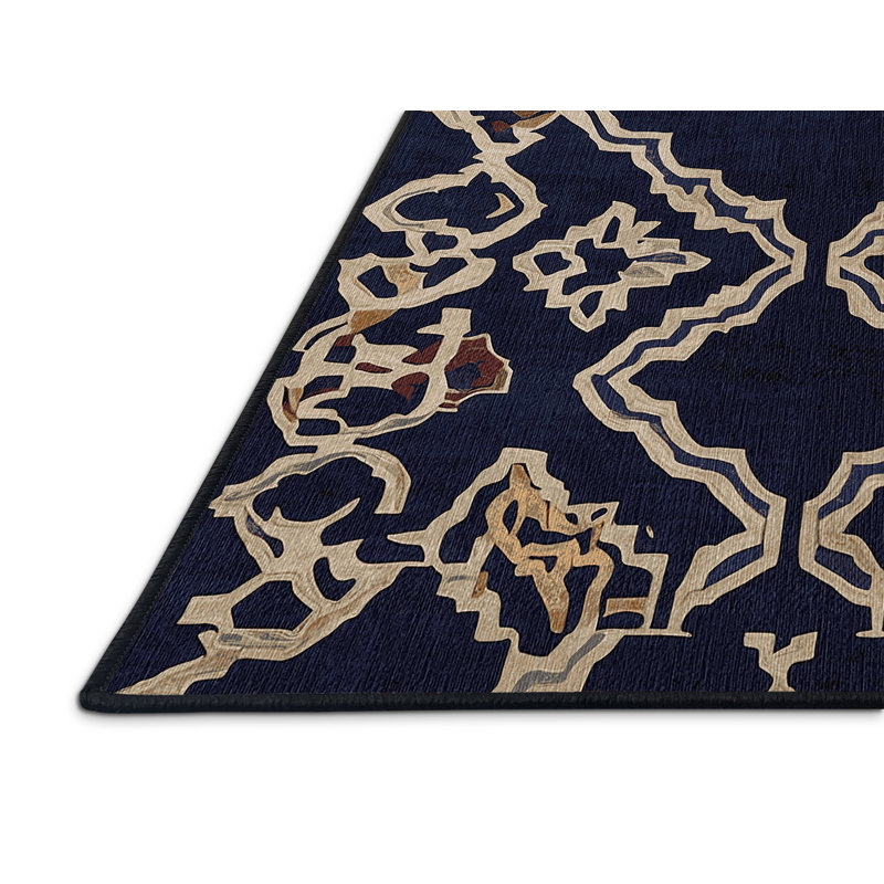 Machine Washable Gray Area Rug, Rectangle 6' x 9'