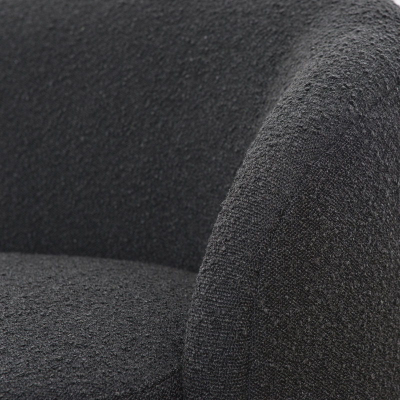 Cleaven 68' Wide Boucle Upholstered Loveseat Sofa, Gris anthracite