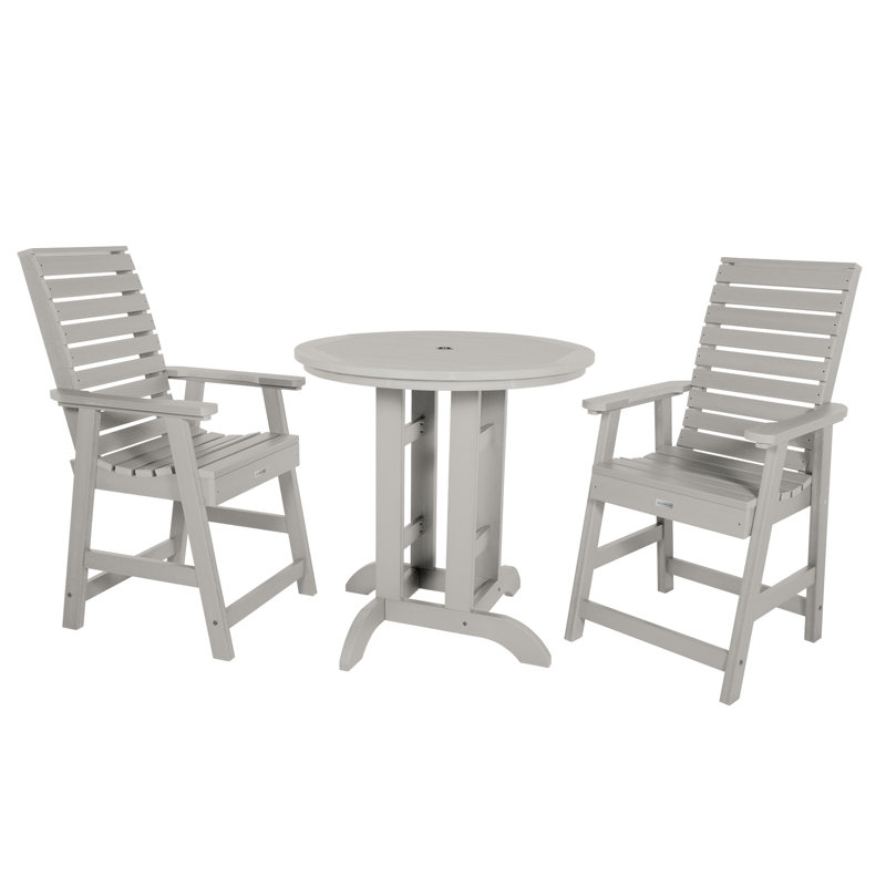 Machado 2-Person 36" Round, Counter-Height Dining Set, Harbor Gray