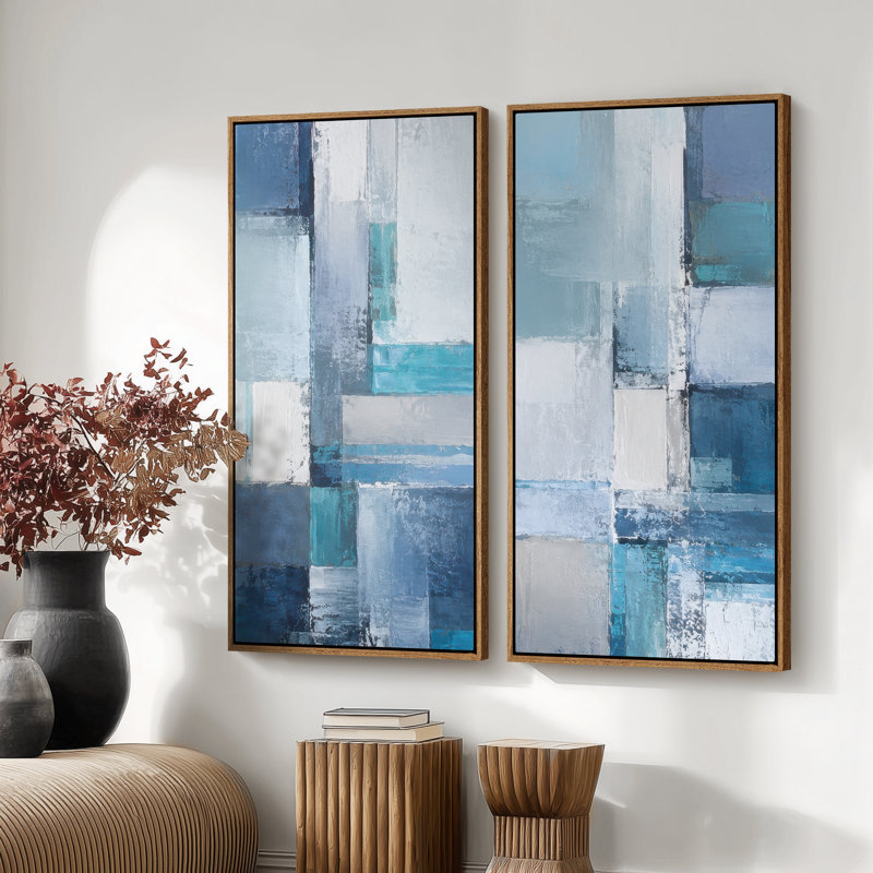 2 Piece Art Print, H 60 po x l 30 po, Encadré naturel