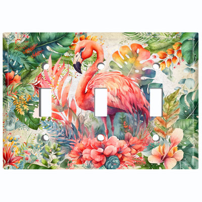 Plaque murale interrupteur à bascule 3 lumières Flamingo