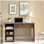 Bureau à domicile Bureau en bois patiné avec trois tablettes et porte de grange en métal