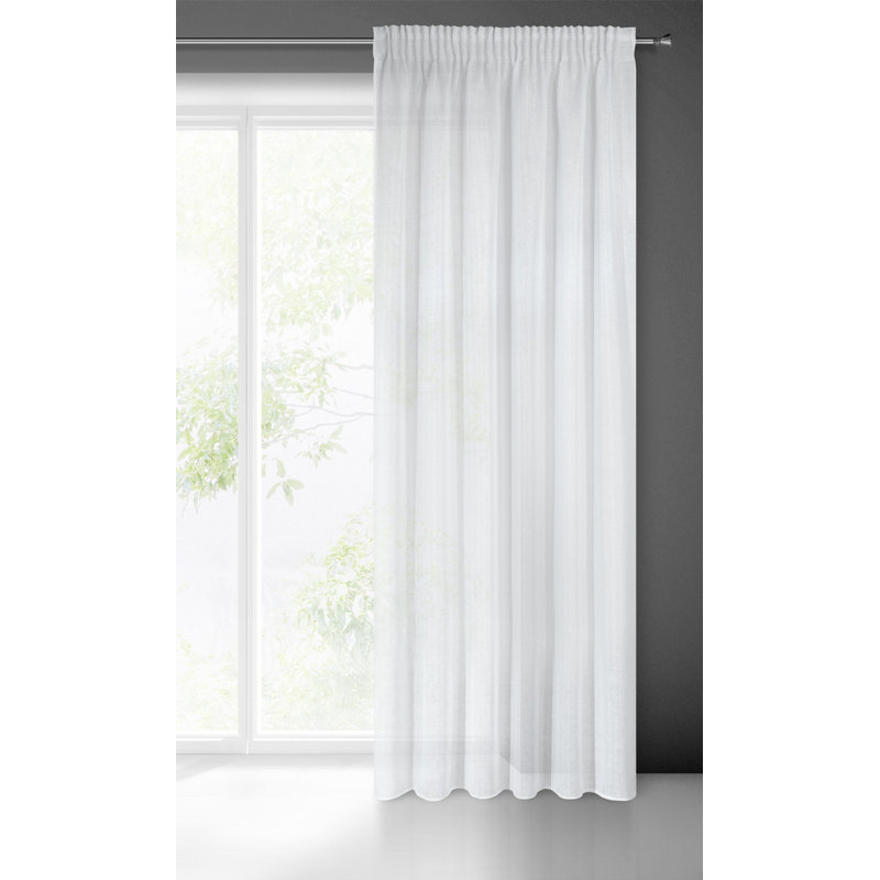 Kadie-May Slot Top Sheer Curtain, 270cm H x 140cm W